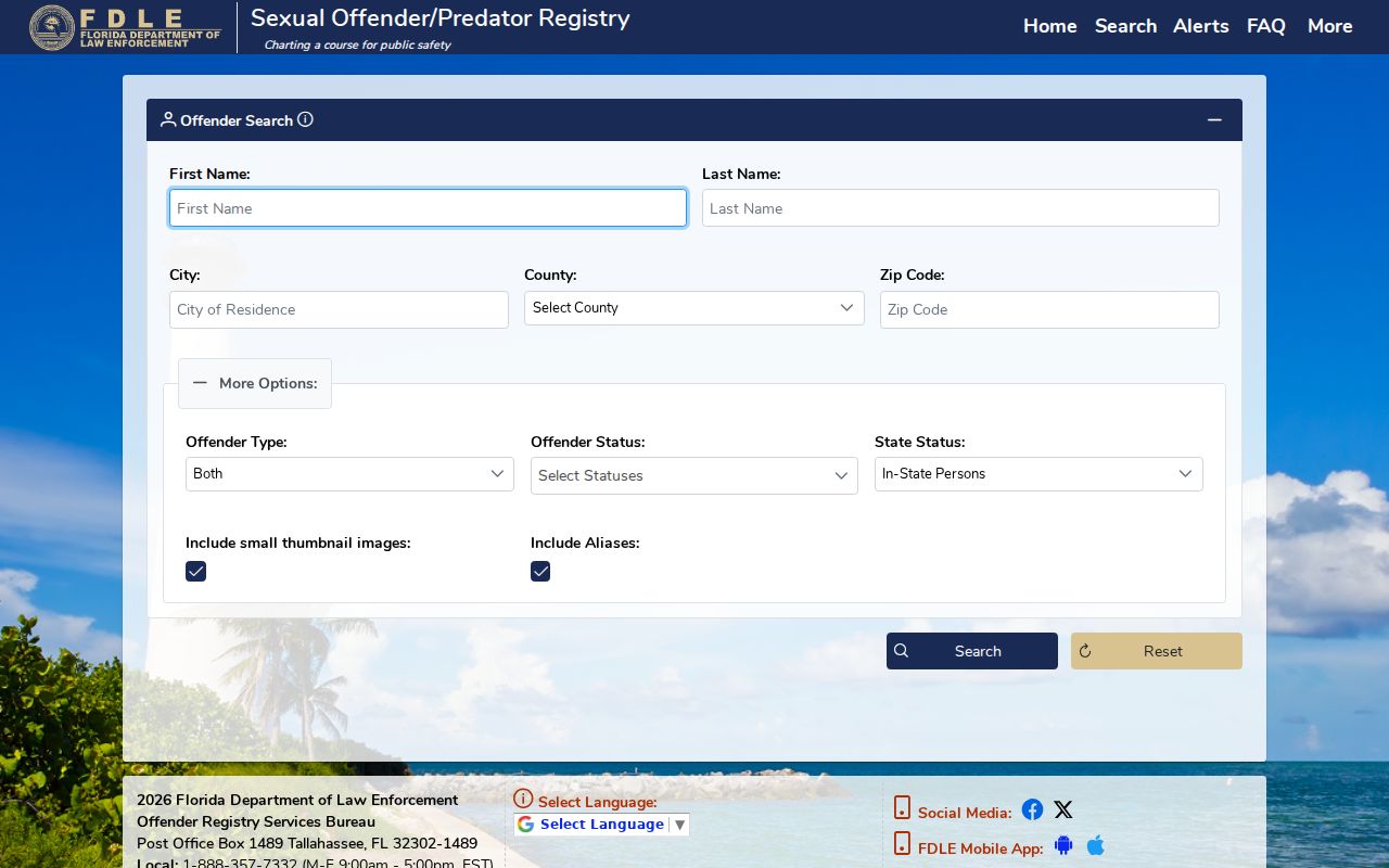 Venice resident directory FDLE official public safety search