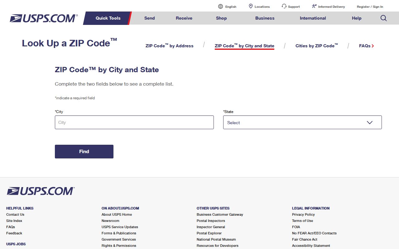 USPS city and state ZIP lookup used to verify Venice Florida postal codes