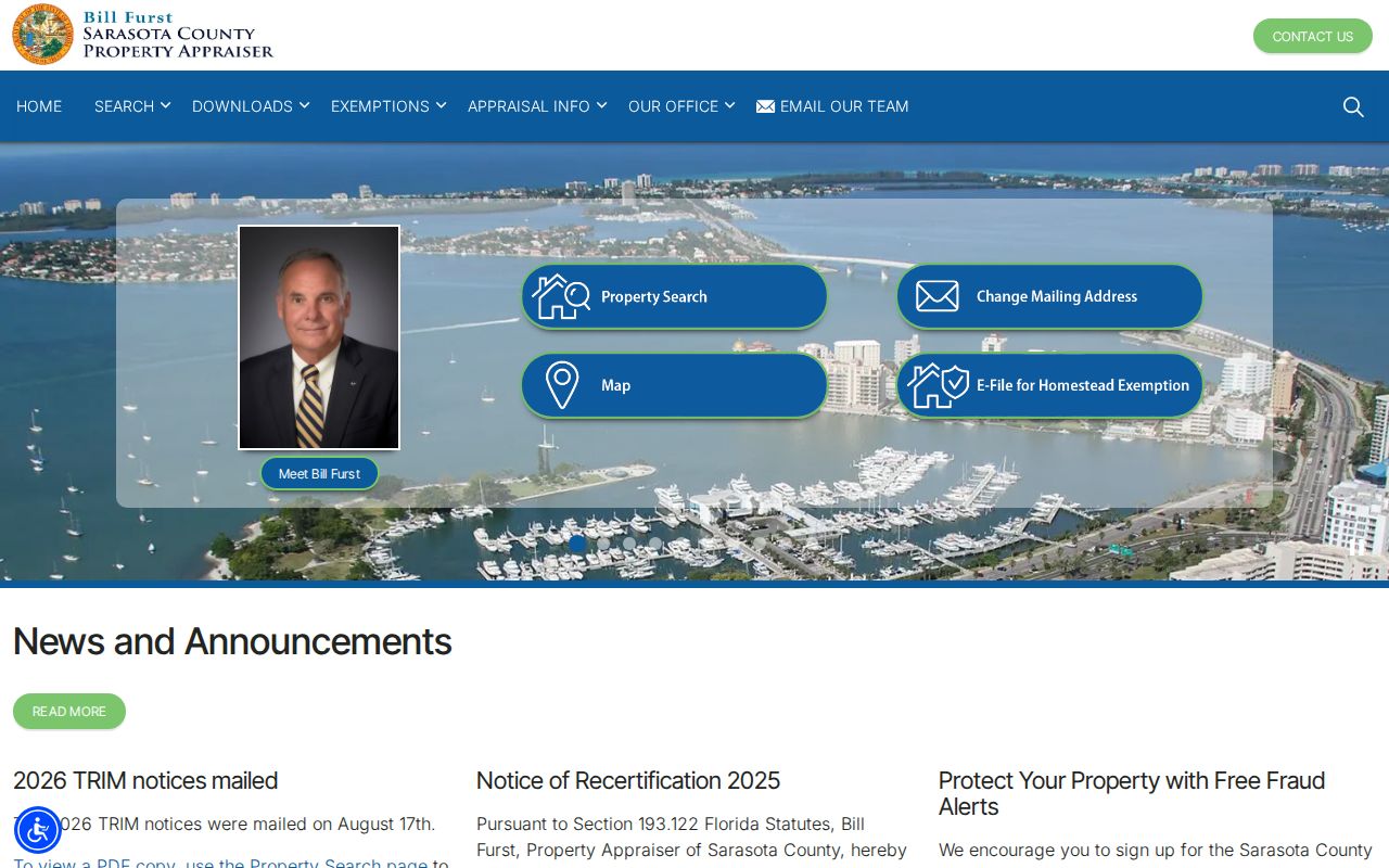 Sarasota County Property Appraiser portal used to check Venice ZIP and municipality